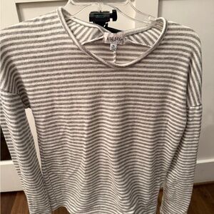 Gray and White Striped Sweater Girls XL